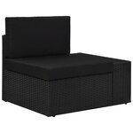 vidaXL Salon de jardin 9 Pièces avec coussins Noir Résine tressée