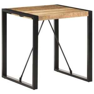 vidaXL Table à manger 70x70x75 cm Bois de manguier massif brut