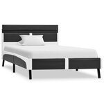 vidaXL Cadre de lit avec LED sans matelas gris similicuir 90x200 cm