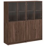 vidaXL Bibliothèque avec portes chêne marron 136x37x142 cm