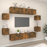 vidaXL Ensemble de meubles TV 8 Pièces Chêne fumé Bois d'ingénierie