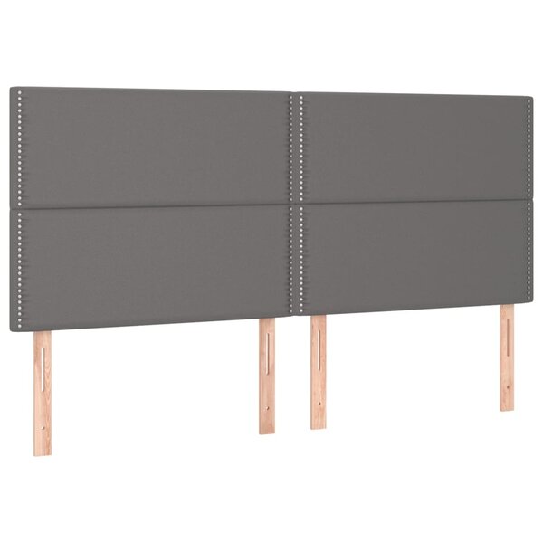 vidaXL Têtes de lit 4 Pièces Gris 100x5x78/88 cm Similicuir