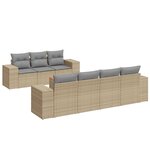 vidaXL Salon de jardin avec coussins 8 Pièces beige résine tressée
