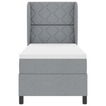 Lit à ressorts avec matelas vidaXL en gris clair  80x200 cm  tissu