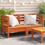 vidaXL Canapés d'angle de jardin 2 Pièces cire marron bois de pin massif