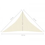 vidaXL Voile d'ombrage 160 g/m² Crème 2 5x2 5x3 5 m PEHD