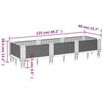 vidaXL Jardinière avec piquets marron 125x40x28 5 cm PP