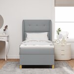 vidaXL Matelas à Sommier avec Matelas Gris clair 80x200 cm Tissu