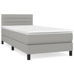 vidaXL Sommier à lattes de lit avec matelas Gris clair 80x200 cm Tissu