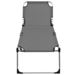 vidaXL Chaise longue pliable extra haute pour seniors Gris Aluminium