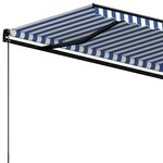 vidaXL Auvent manuel rétractable 400x350 cm Bleu et blanc
