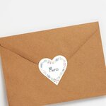 140 Etiquettes Merci Forme Coeur Autocollantes - 37 x 37 mm - Papier Recyclé - courronne de fleurs - 4 Planches A4 de Stickers Cœurs Remerciements pour Mariage  Artisanat et Fêtes