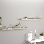 vidaXL Étagères murales flottantes 2 Pièces Chêne 120x23 5x3 8 cm MDF
