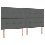 vidaXL Lit à ressort avec matelas et banc Gris foncé 200x200 cm Tissu