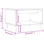 vidaXL Table basse noir 60x50x40 cm bois d'ingénierie