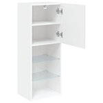 vidaXL Meuble TV avec lumières LED blanc 40 5x30x102 cm