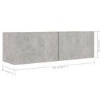 vidaXL Ensemble de meubles TV 6 Pièces Gris béton Bois d'ingénierie