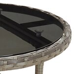 vidaXL Ensemble à manger de jardin et coussins 3 Pièces gris rotin verre