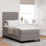 vidaXL Lit à Sommier avec Matelas & Lumière LED Taupe 90x190 cm Tissu