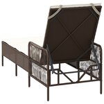 vidaXL Chaise Longue Marron et crème Rattan PE 157 x 55 x 92 cm Pliable