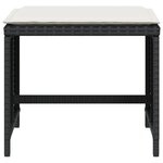 vidaXL Tabourets de jardin et coussins lot de 4 noir 40x40x35 cm rotin