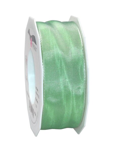 Ruban de soie acetat laitonné lyon 25-m-rouleau 40 mm menthe