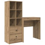 vidaXL Bureau avec rangement Chêne artisanal Bois d'ingénierie