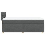 vidaXL Sommier à lattes de lit avec matelas gris foncé simple tissu
