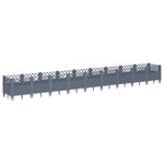 vidaXL Jardinière avec piquets gris 363 5x43 5x43 5 cm PP