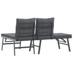 vidaXL Bancs de jardin avec coussins lot de 2 acier enduit de poudre
