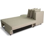 Canapé d'angle convertible réversible 3 places JEN - Tissu Beige - 196 x 88 x 159 cm