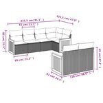 vidaXL Salon de jardin avec coussins 7 Pièces beige résine tressée