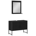vidaXL Ensemble de meubles de salle de bain 2 pièces en bois d'ingénierie noir