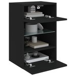 vidaXL Meuble TV mural avec lumières LED noir 40x30x60 5 cm