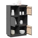 vidaXL Buffet haut Gris 74x35x117 cm Bois massif de pin