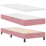 vidaXL Lit à ressort avec matelas et LED Rose 80x200 cm Velours