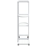 vidaXL Jardinière à 4 niveaux avec roues 44x23x80 cm Blanc Fer