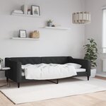 vidaXL Lit de repos sans matelas noir 100x200 cm tissu