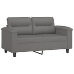 vidaXL Ensemble de canapés 3 Pièces coussins Gris foncé Tissu microfibre