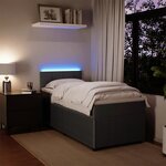 vidaXL Sommier à lattes de lit et matelas Gris foncé 90x200 cm Velours