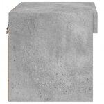 vidaXL Table de chevet murale avec lumières LED gris béton