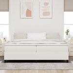 vidaXL Lit Box Spring Crème 200x200 cm en Tissu Côtelé