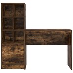 vidaXL Bureau avec rangement Chêne fumé Bois d'ingénierie