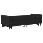 vidaXL Lit de jour avec gigogne et tiroirs sans matelas noir 90x200 cm