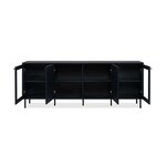 Meuble TV - CARACAS - 180 x 68 x 40 cm -2 portes vitrées + 2 portes - Bleu navy