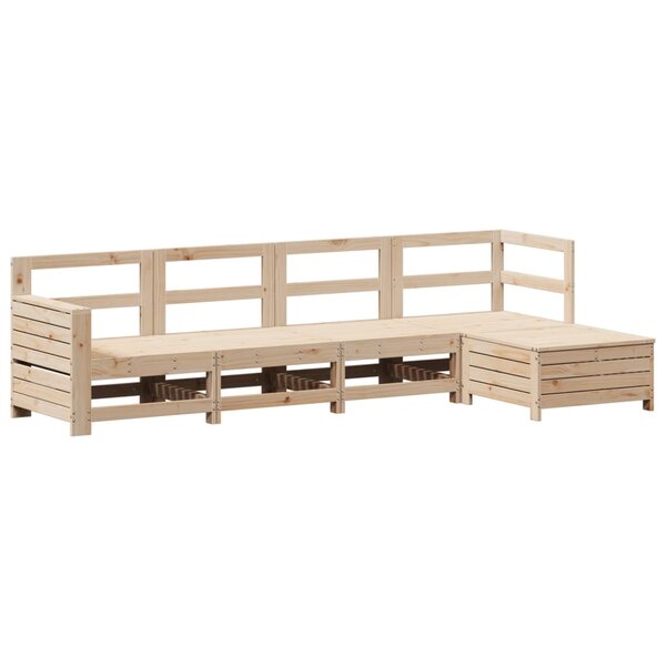 vidaXL Salon de jardin 5 Pièces bois de pin massif