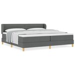 vidaXL Lit Box Spring avec Matelas Gris Foncé 200x200 cm Tissu