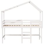 vidaXL Lit superposé avec échelle et toit sans matelas blanc 90x190 cm