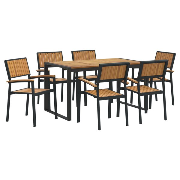 vidaXL Ensemble de salle à manger 7 pièces en bois massif et métal