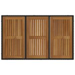 Ensemble de salle à manger jardin vidaXL 5 pièces en poly rotin noir et acacia